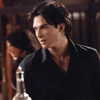 🖤 Damon Salvatore The Vampire Diaries vampir, Ian Somerhalder, aktor, serial TV, drama telegram sticker
