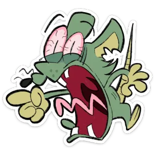 ⭐ 만화, 쥐, 화난, 불안한, 소리치는, 가리키는 whatsapp sticker