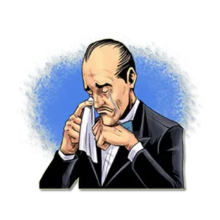 😰 泣く, 悲しい, 男, 涙, タキシード, 執事 telegram sticker