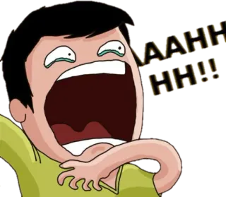 😵 VAAAHHHHH!! grito, terror, asustado, dibujos animados, pánico whatsapp sticker