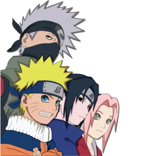 😁 Naruto アニメ, ナルト, カカシ, サスケ, サクラ, 第七班 telegram sticker