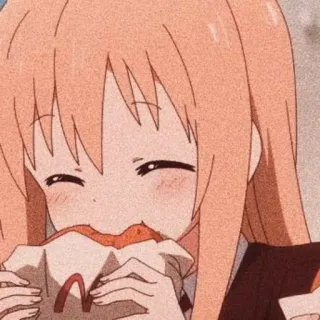 🤦‍♀ Anime, Cô gái, Ăn uống, Kawaii, Dễ thương telegram sticker