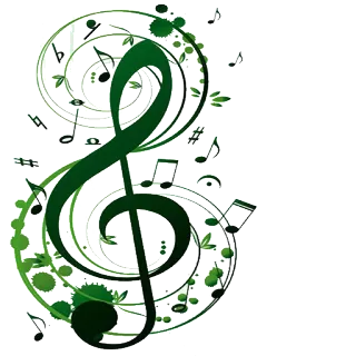 🎶 música, clave, notas, agudo, musical, sonido, verde telegram sticker