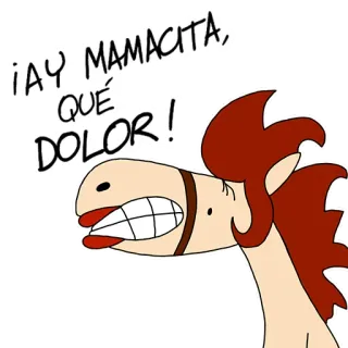 😭 ¡AY MAMACITA, QUÉ DOLOR! horse, pain, expression, cartoon telegram sticker