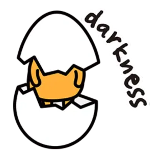 🌚 darkness ovo, Gudetama, escuridão, desenho animado, fofo, adesivo telegram sticker