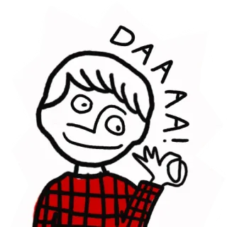 👌 DAAAA! desenho animado, desenho, gesto de mão, feliz, boneco palito telegram sticker