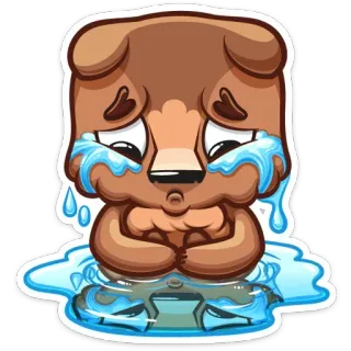 😭 Kreskówka, Płaczący, Smutny, Łzy, Zwierzę, Zrozpaczony telegram sticker