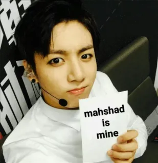 😌 mahshad is mine persoon, man, selfie, bord vasthouden, meme telegram sticker