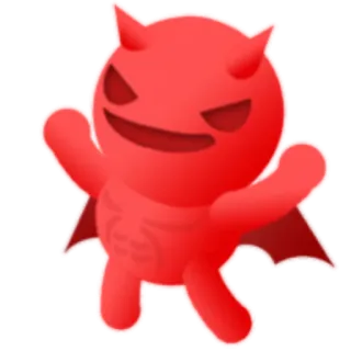 💪 악마, 악령, 빨간색, 만화, 괴물, 뿔, 악 telegram sticker