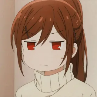 🎟 anime, chica, ojos rojos, puchero, dibujos animados telegram sticker