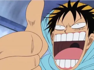 👍 Luffy One Piece anime, one piece, monkey d. luffy, luffy, daumen hoch telegram sticker