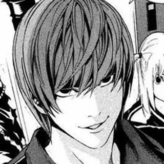 ✖️ Light Yagami Death Note Anime, Manga, Death Note, Light Yagami, Personaggio, Sorriso telegram sticker