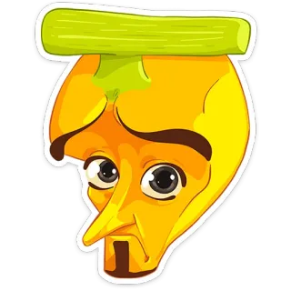 🍌 kreskówka, twarz, postać, ilustracja, zabawny, żółty whatsapp sticker