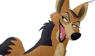 😈 chacal, animal, dessin animé, sourire narquois telegram sticker