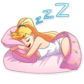 😴 сон, zzz, кровать, мультфильм, женщина telegram sticker