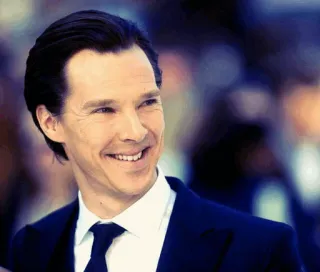 😄 Benedict Cumberbatch actor, celebrity, portrait, man, smiling, Benedict Cumberbatch telegram sticker