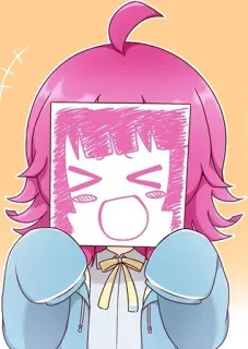 😰 动漫, 女孩, 可爱, 卡通, 粉色头发, 绘画, 插图 telegram sticker