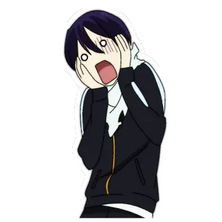 😱 Yato Noragami anime, manga, shocked, surprised, yato, noragami whatsapp sticker