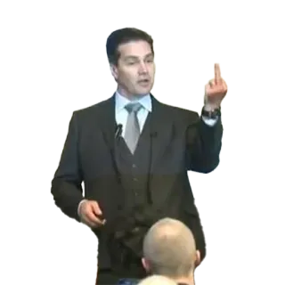🖕 middelvinger, beledigend, gebaar, zakenman, pak telegram sticker