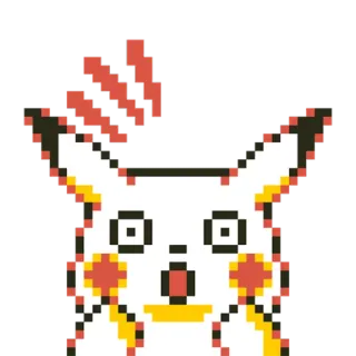 😮 Pikachu ピカチュウ, ポケモン, ピクセルアート, 漫画 telegram sticker