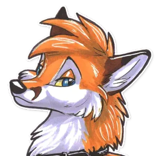 😒 renard, furry, animal, dessin animé, portrait, orange, anthropomorphe, personnage telegram sticker