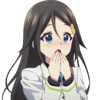 😳 สาวอนิเมะ, คาวาอิ, น่ารัก, ประหลาดใจ, การ์ตูน, มังงะ telegram sticker