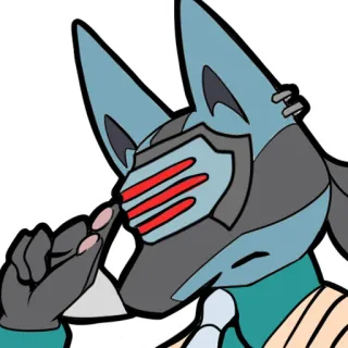 👌 Lucario Pokémon Lucario, Pokemon, fictional, anime, visor, blue telegram sticker
