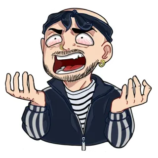 😠 만화, 표정, 충격, 캐릭터, 남자, 스티커 whatsapp sticker