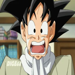 😱 Goku Dragon Ball animé, choqué, surpris, Dragon Ball, Goku telegram sticker
