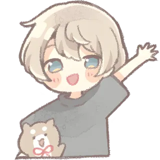 👋 อนิเมะ, จิบิ, น่ารัก, ตัวละคร, หมา, ชิบะอินุ telegram sticker