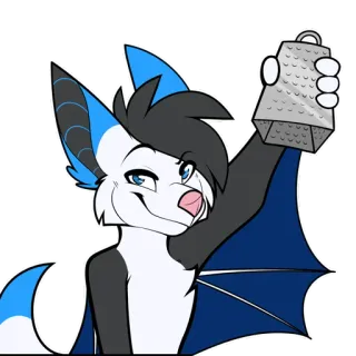 🍌 Furry, Animale, Cartone animato, Pipistrello, Grattugia, Carino telegram sticker