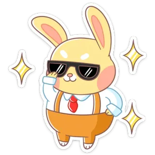 😎 Hase, Kaninchen, Sonnenbrille, cool, Cartoon, Sticker telegram sticker
