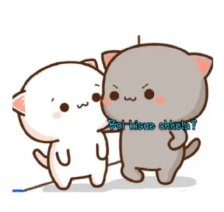 🤨 Bol kisne chhela? cute, cat, cartoon, sticker whatsapp sticker