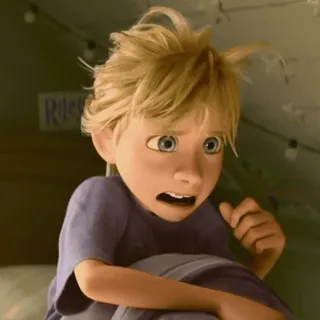 🤢 Riley Andersen Inside Out animated, cartoon, character, emotions, frightened, disgust, fear, anxiety telegram sticker