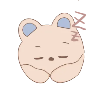 😴 sleepy, bear, cartoon, cute, zzz, resting telegram sticker