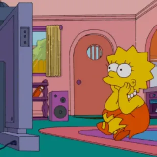 📺 Lisa Simpson The Simpsons lisa simpson, fernsehen, cartoon, die simpsons, simpsons, gelb, zeichentrickfigur whatsapp sticker