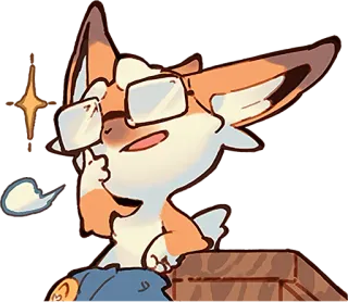 😎 лиса, очки, ботаник, милый, мультфильм, животное telegram sticker