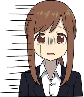 😢 аниме, плачет, женщина, грустно, бизнес-леди telegram sticker