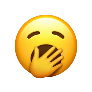 🤭 emoji, sbadiglio, stanco, assonnato, annoiato, faccia, mano telegram sticker