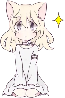 😶 anime, kawaii, catgirl, cute, manga, cat ears telegram sticker