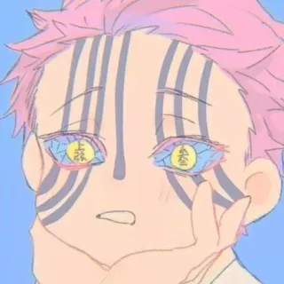 😵‍💫 Akaza Demon Slayer Аниме, Демон, Глаза, Персонаж telegram sticker