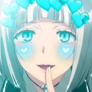 🤫 anime, cute, girl, hearts, kawaii telegram sticker