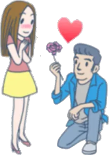 🌹 romance, amor, casal, flor, desenho animado telegram sticker