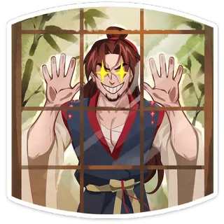 ⭐ 动漫, 漫画, 男人, 角色, 疯狂, 窗户, 亚洲 whatsapp sticker