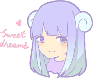 ✨ Sweet dreams manis, mimpi, imut, gadis, pastel, anime, kawaii, mengantuk whatsapp sticker