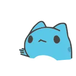 👍 cat, middle finger, offensive gesture, blue, cartoon, cute telegram sticker