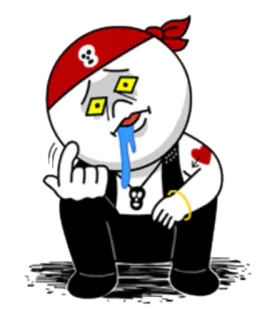 ☝ kartun, stiker, jari tengah, karakter, bajak laut telegram sticker