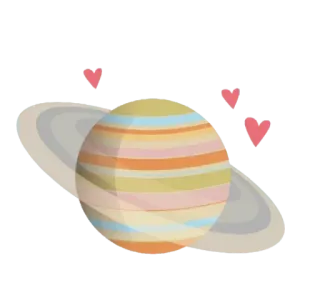 🪐 ดาวเคราะห์, ดาวเสาร์, หัวใจ, อวกาศ, สวรรค์, ดาวเคราะห์มีวงแหวน telegram sticker