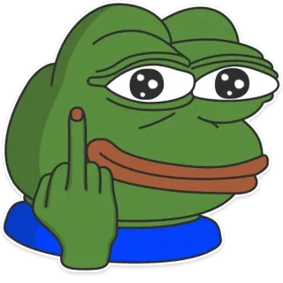 🖕 Pepe the Frog pepe, 青蛙, 中指, 表情包, 冒犯 whatsapp sticker