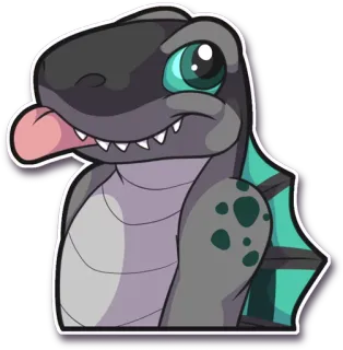 😛 dinosaurus, reptiel, cartoon, schattig, dier, sticker telegram sticker